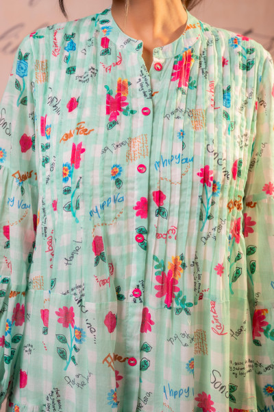 Mint Blossom Tiered Maxi Dress