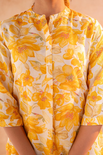 Golden Petal Daywear Kurta And Pant Set