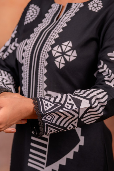 Noir Tribal Graphic Kurta Set