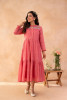 Onion Pink Noor Tiered Festive Dress