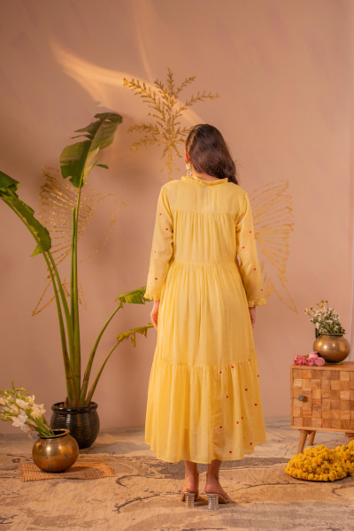 Yellow Noor Tiered Festive Dress