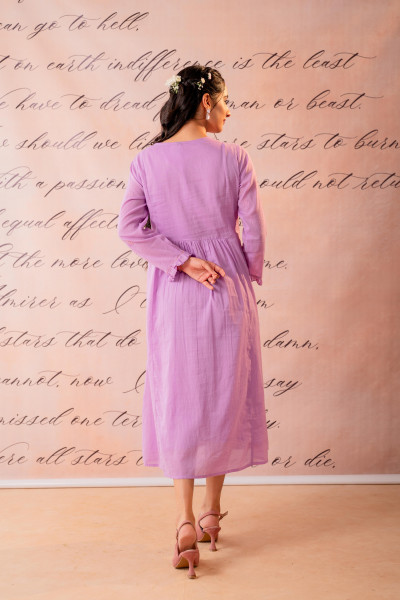 lavender Bloom Embroidered Anarkali Kurta