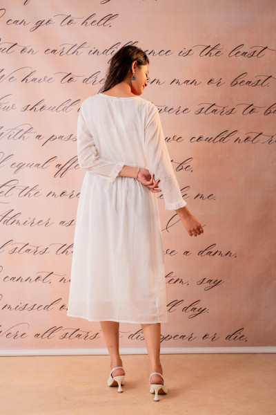 Cotton Bloom Embroidered Anarkali Kurta