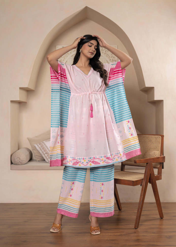 Women Pink Kaftan & Pant Set
