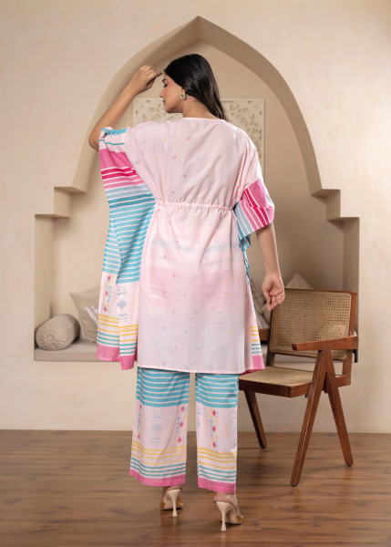 Women Pink Kaftan & Pant Set