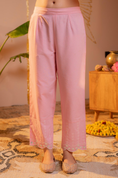 Elegant Pink Embroidered Kurta Set with Dupatta
