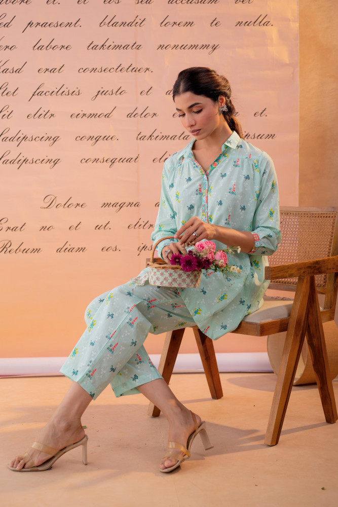 Mint Garden Print Co-ord Set