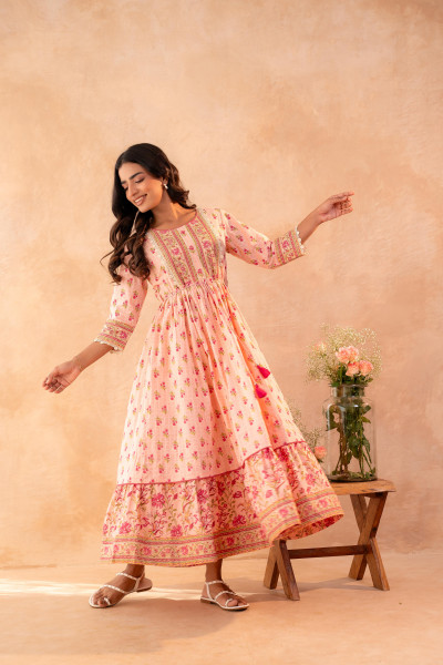Pink Gulbagh Heritage Anarkali dress