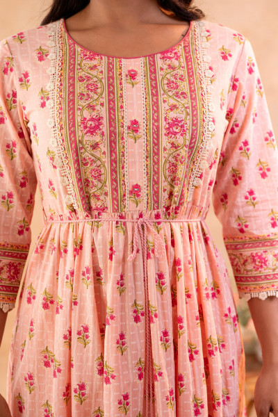 Pink Gulbagh Heritage Anarkali dress