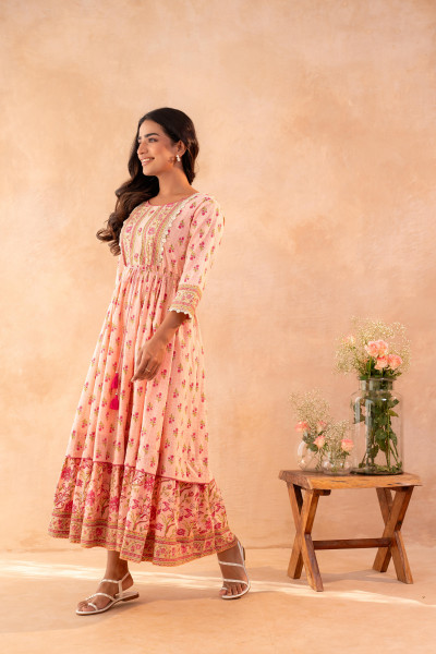 Pink Gulbagh Heritage Anarkali dress