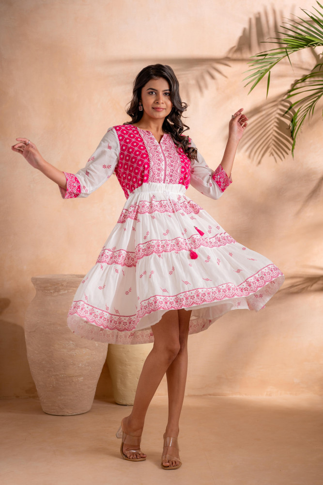 Fuchsia Heritage Tier Dress