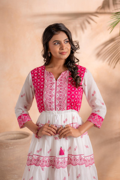 Fuchsia Heritage Tier Dress