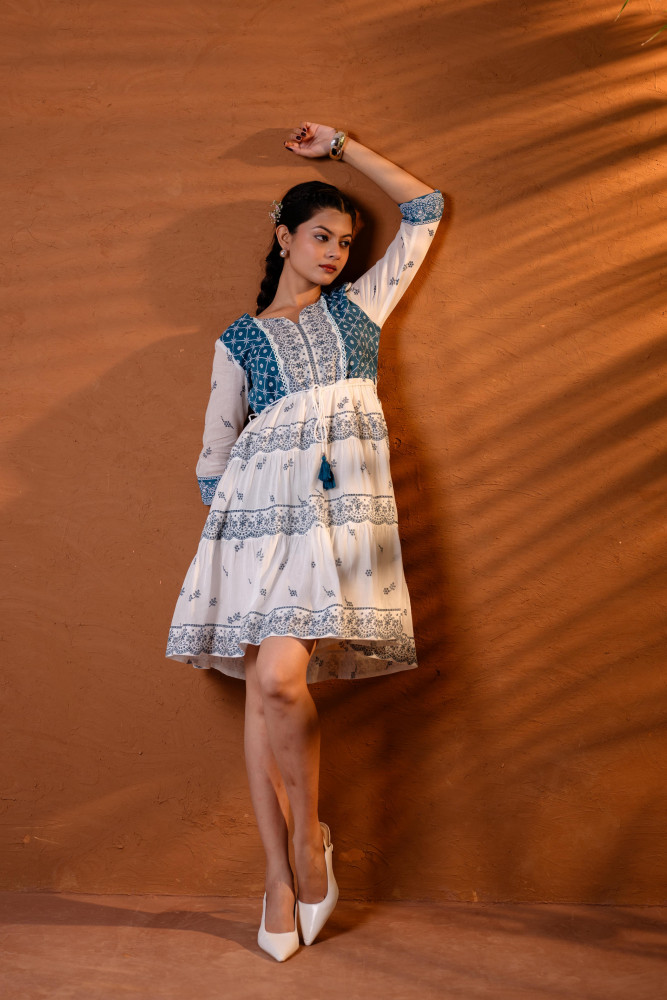 Indigo  Heritage Tier Dress