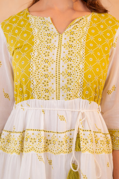 Lime  Heritage Tier Dress