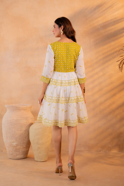 Lime  Heritage Tier Dress