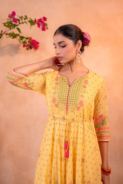 Gulnaar Gendaphool Garden Panelled Dress