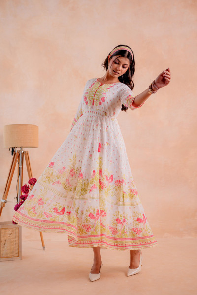 Gulnaar Garden Panelled Dress