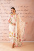 Dastaan Off-White Floral Printed Kurta Pant And Dupatta Set