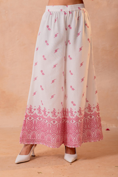 Ethereal Pink Kurta Ensemble with White Dupatta