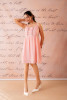 Classic Pink Sleeveless Embroidered Flared Dress