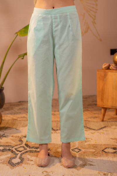 Mint Green Floral Printed Anarkali Kurta Set with Printed Dupatta