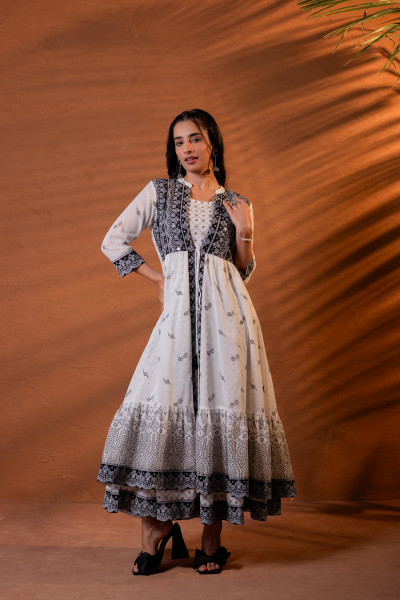 Ivory Noir White Heritage Flare Dress