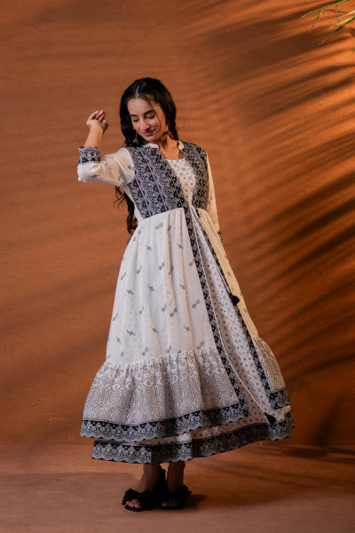 Ivory Noir White Heritage Flare Dress