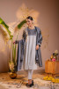 Black &amp; White Viraasat Printed Kurta Pant And Dupatta Set with Dupatta