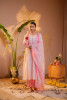 Gulnaar  Pink  Printed Flared Kurta Pant And Dupatta Set