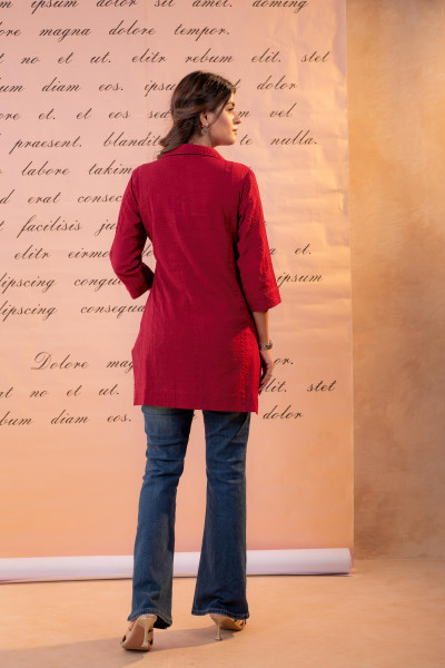 Maroon Shell Story Tunic