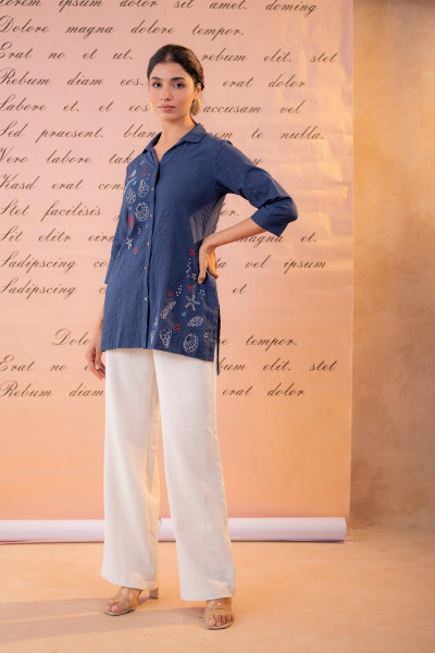 Navy Shell Story Tunic