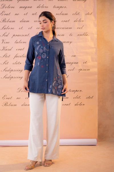 Navy Shell Story Tunic