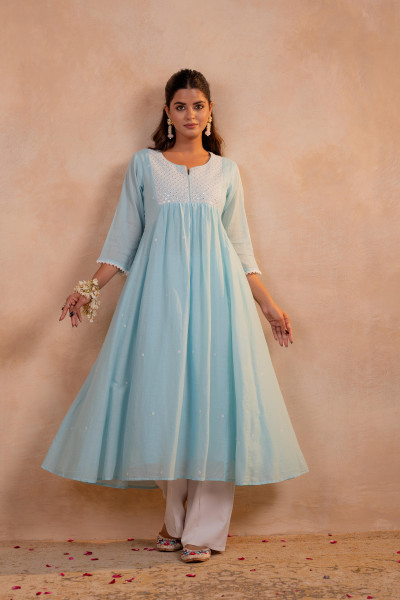SkyBlue Noor Flared Kurta