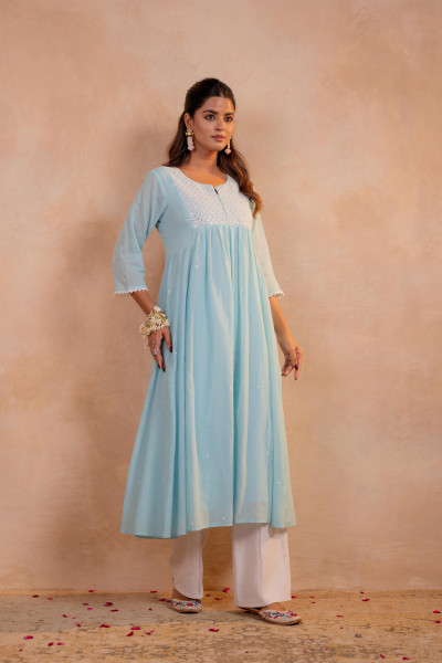 SkyBlue Noor Flared Kurta