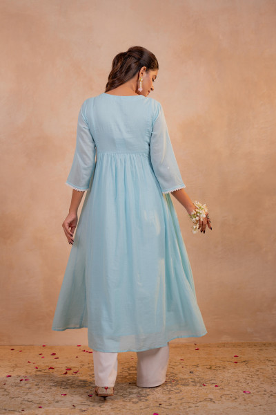 SkyBlue Noor Flared Kurta