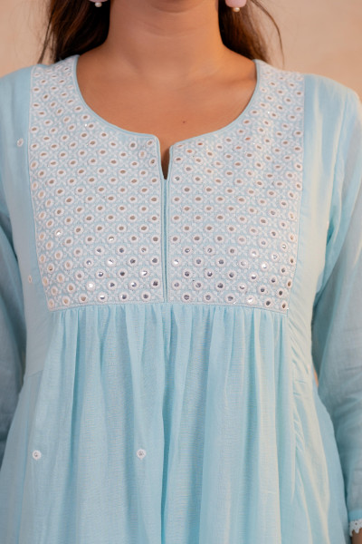 SkyBlue Noor Flared Kurta