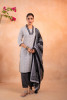 Noir Ikat Echo Black &amp; White  Printed Kurta Pant And Dupatta Set