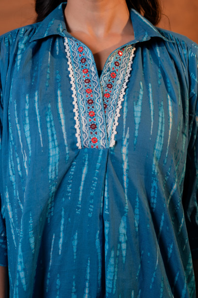 Neel Rekha Indigo Tunic Set