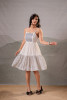 Elegant Black &amp; White Lace Panel Fit &amp; Flare Dress