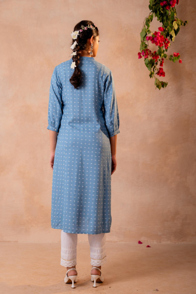 Sky Bloom Embroidered Kurta