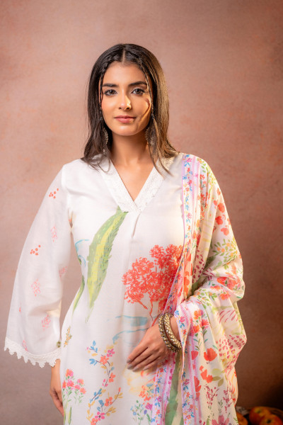 Gulnaar Garden Printed Kurta Set