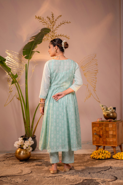 Seafoam Noor Panelled dress