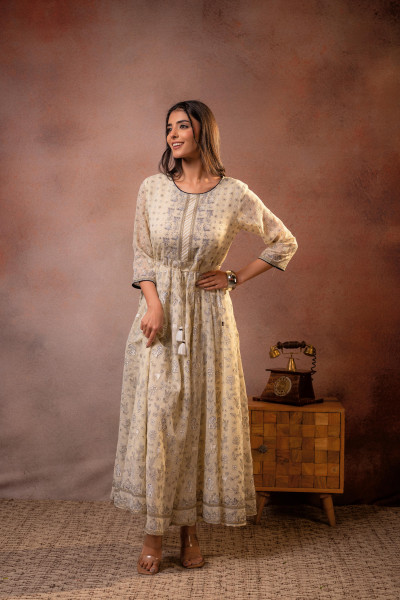 Beige Sheen  Anarkali dress