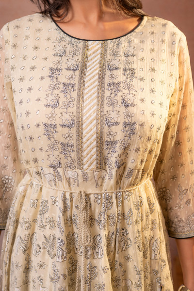 Beige Sheen  Anarkali dress