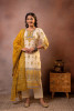Mustard Ethnic Printed Straight Kurta Set with Mustard Dupatta