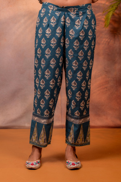 Rangrez TealGreen Ajrakh Co-ord Set