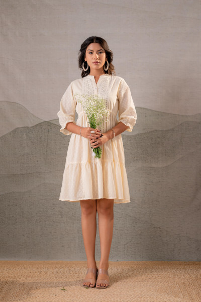 Ivory Whisper Tiered Dress