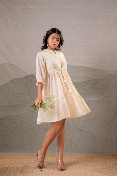 Ivory Whisper Tiered Dress