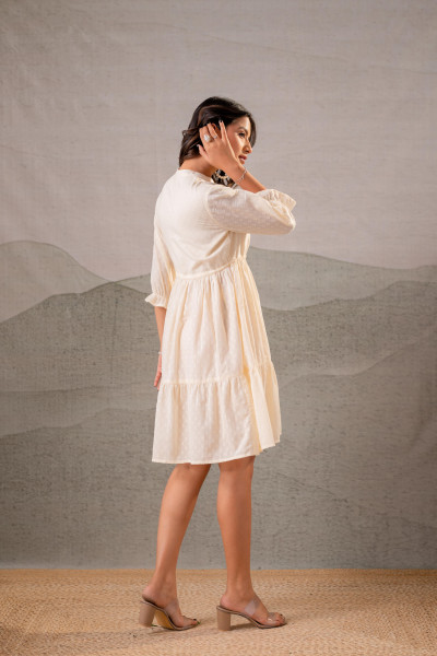 Ivory Whisper Tiered Dress