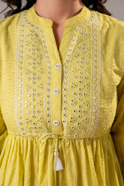 Lime Whisper Tiered Dress